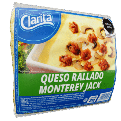 Queso Monterrey Jack Rallado Clarita 2 Kg